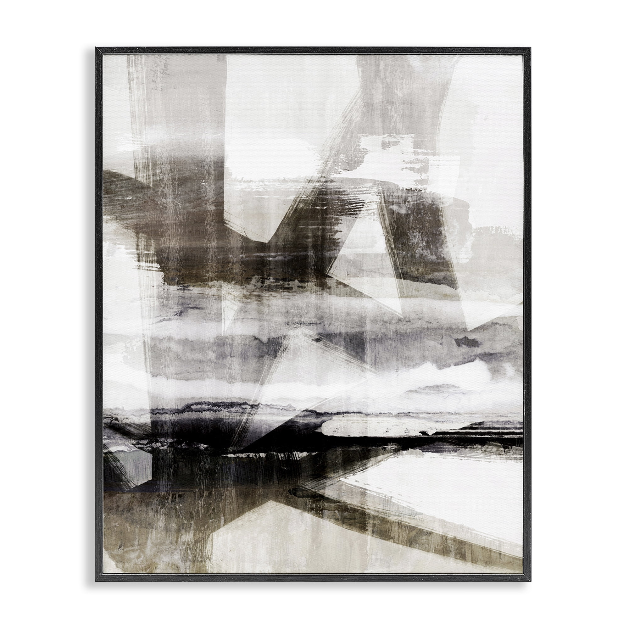 Stupell Industries Urban Complex Abstract Abstract Painting Black Framed Art Print Wall Art, 11 x 14