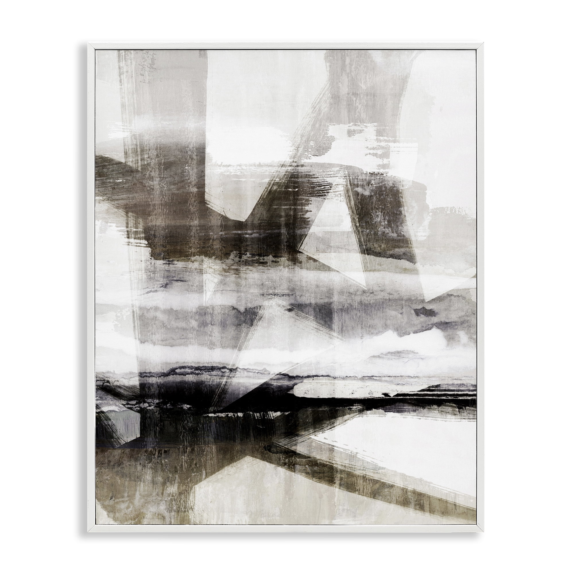 Stupell Industries Urban Complex Abstract Abstract Painting White Framed Art Print Wall Art, 24 x 30