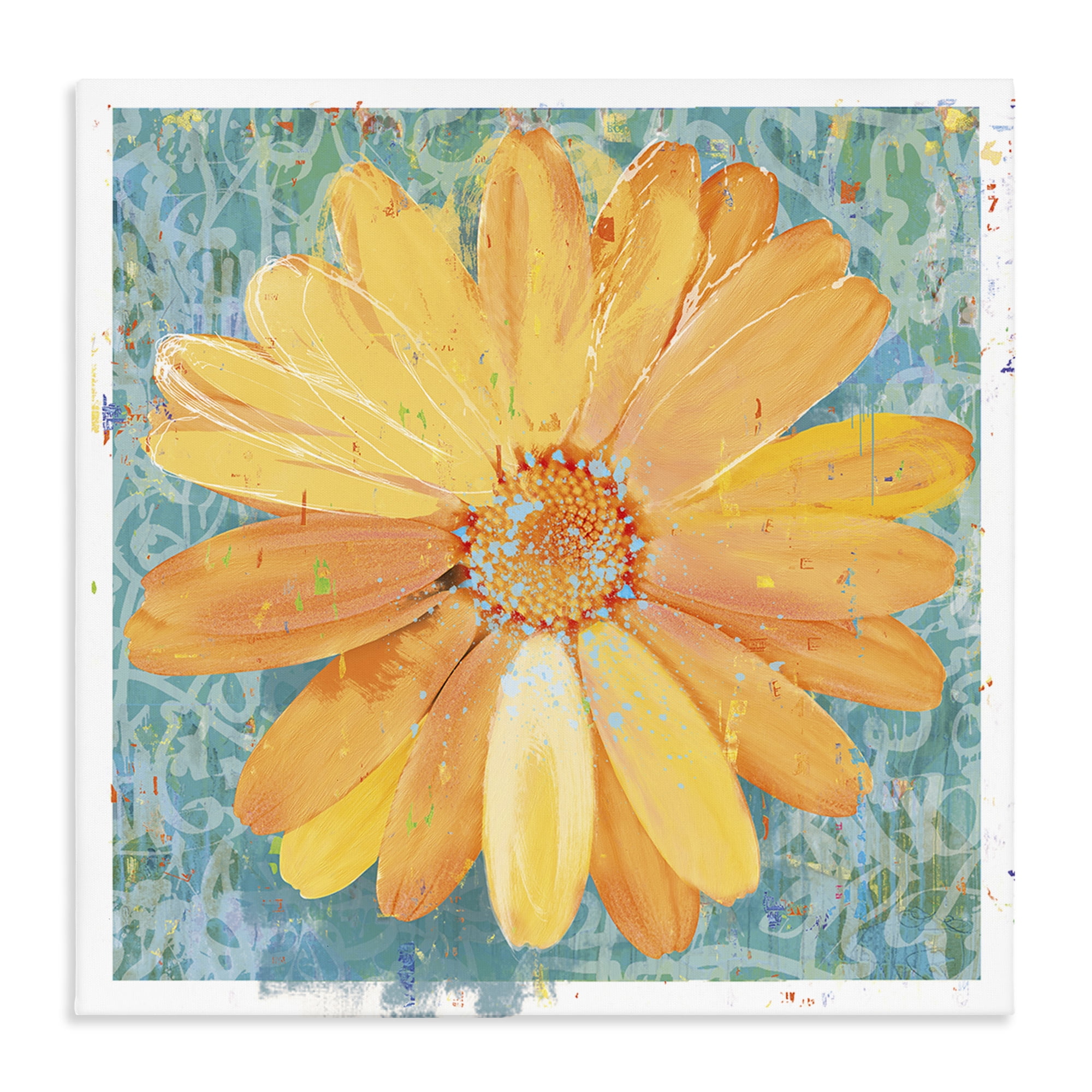 Stupell Industries Urban Daisy over Graffiti Canvas Wall Art, design by Porter Hastings