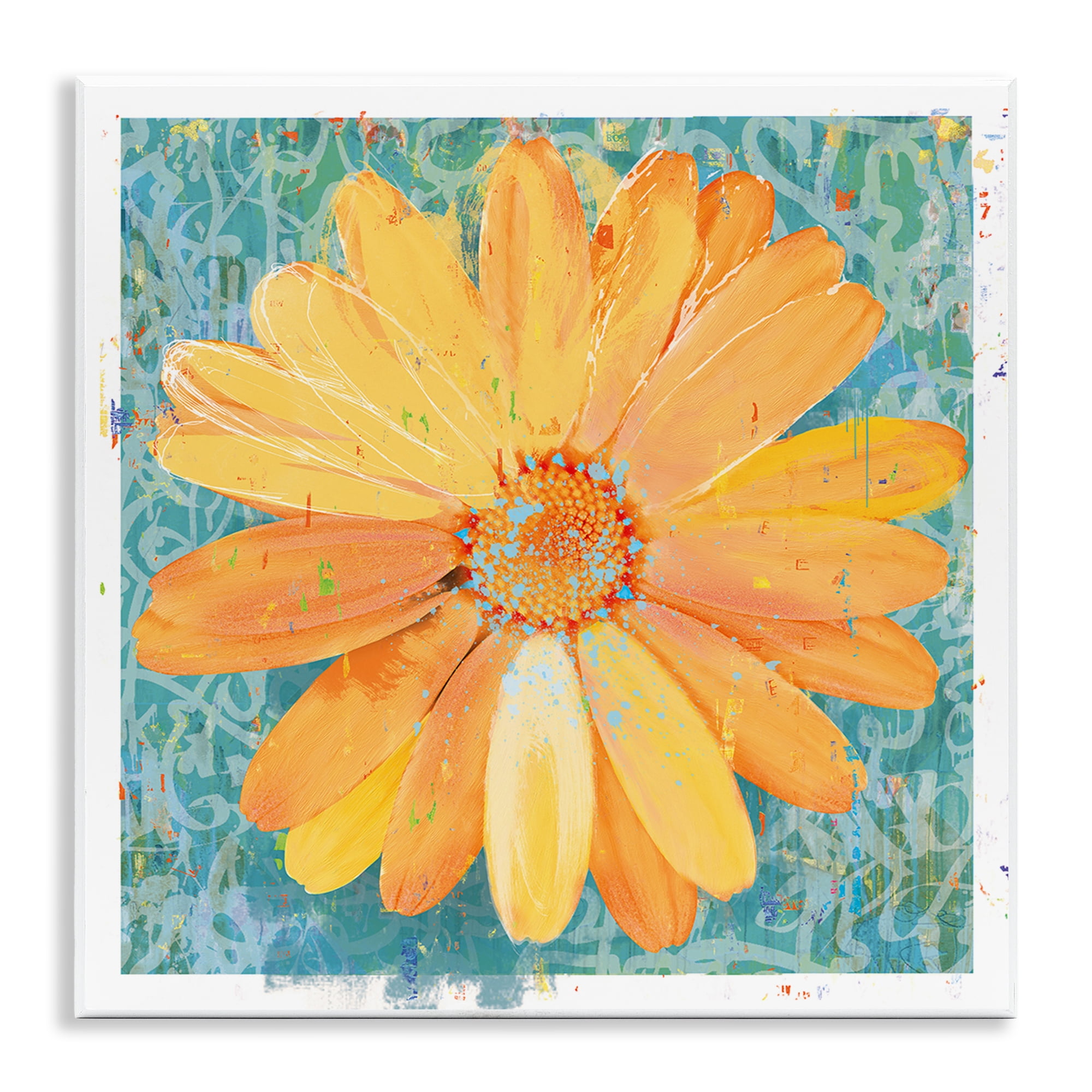 Stupell Industries Urban Daisy over Graffiti Wall Plaque Art, design by Porter Hastings