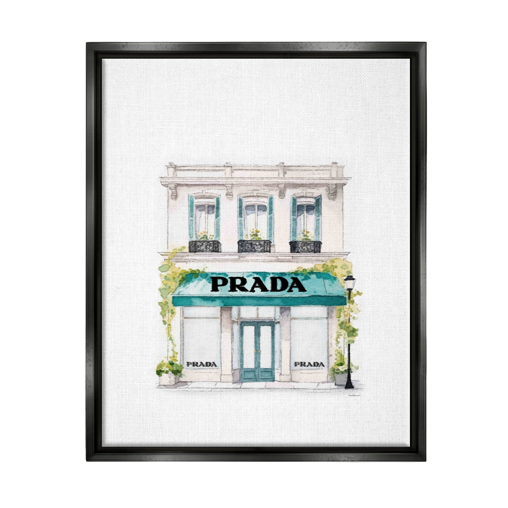 Stupell Industries Urban Fashion Shop Beauty & Fashion Painting Black Floater Framed Art Print Wall Art, 17 x 21