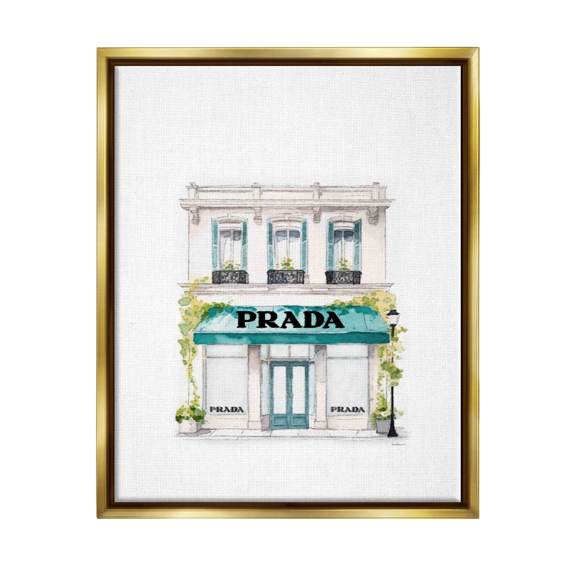 Stupell Industries Urban Fashion Shop Beauty & Fashion Painting Gold Floater Framed Art Print Wall Art, 17 x 21
