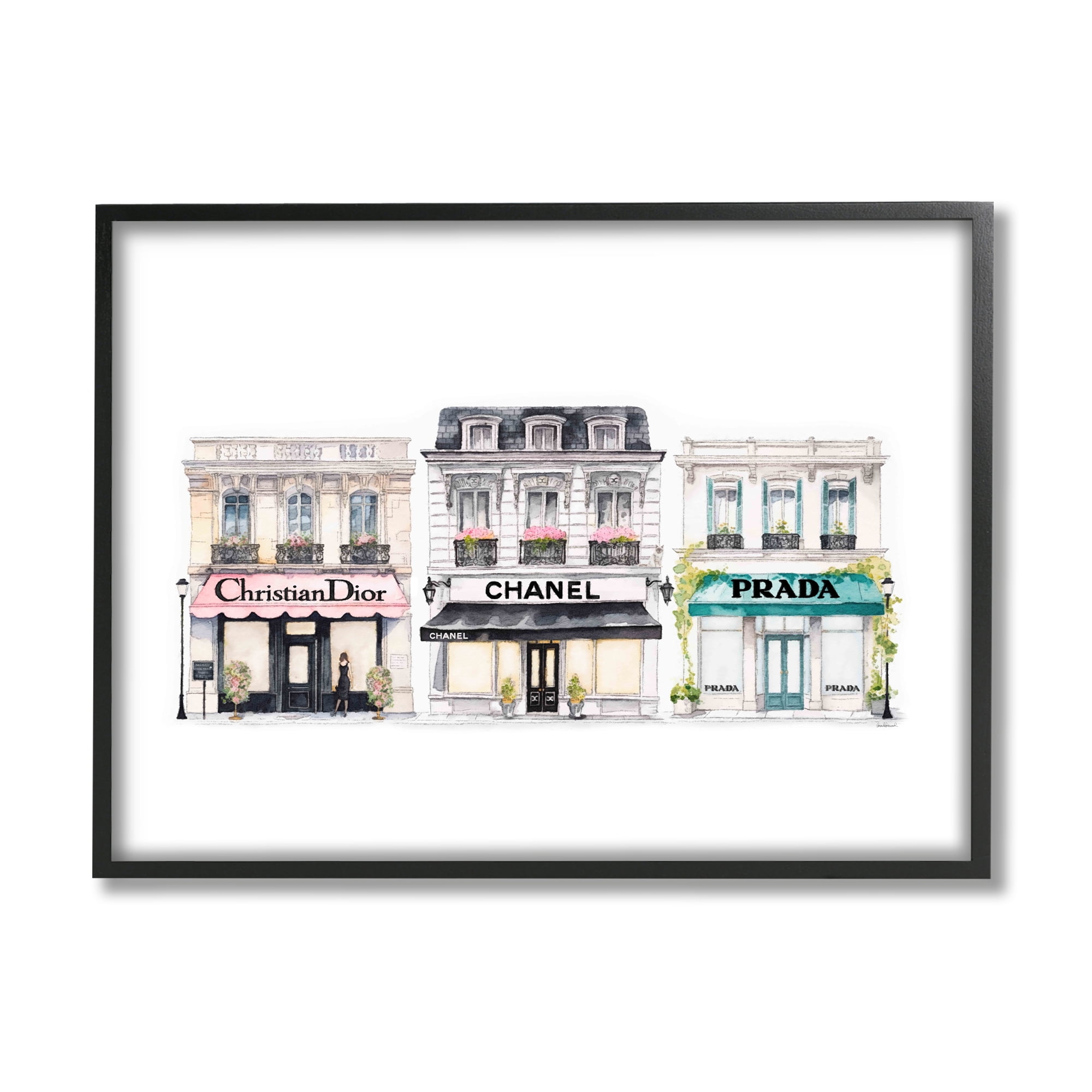 Stupell Industries Urban Fashion Storefronts Beauty & Fashion Painting Black Framed Art Print Wall Art, 14 x 11