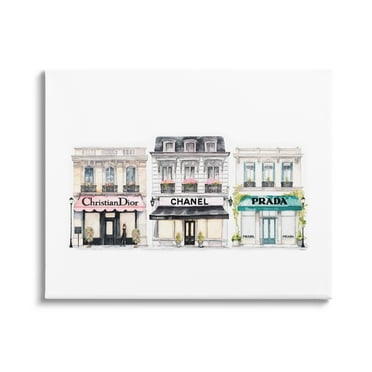 Stupell Industries Urban Fashion Storefronts Beauty & Fashion Painting Gallery Wrapped Canvas Print Wall Art, 20 x 16