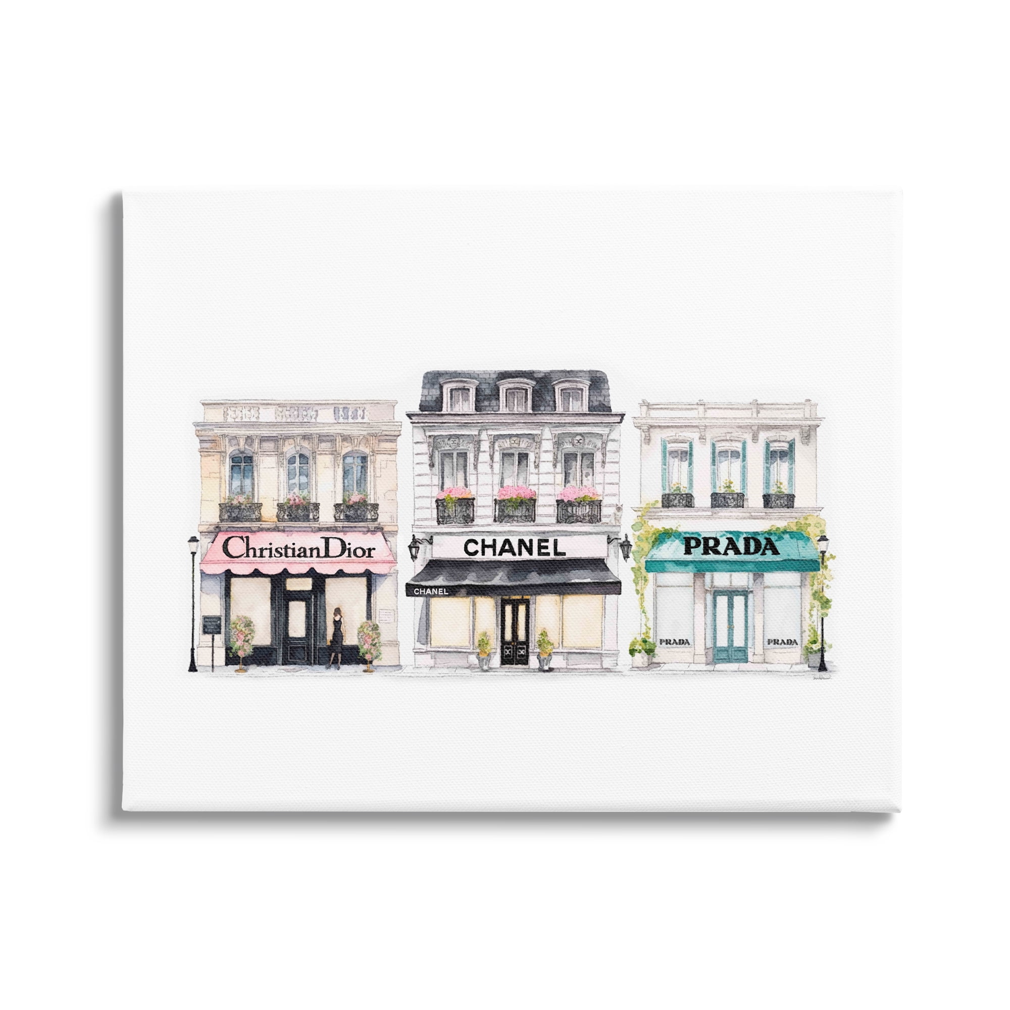 Stupell Industries Urban Fashion Storefronts Beauty & Fashion Painting Gallery Wrapped Canvas Print Wall Art, 48 x 36
