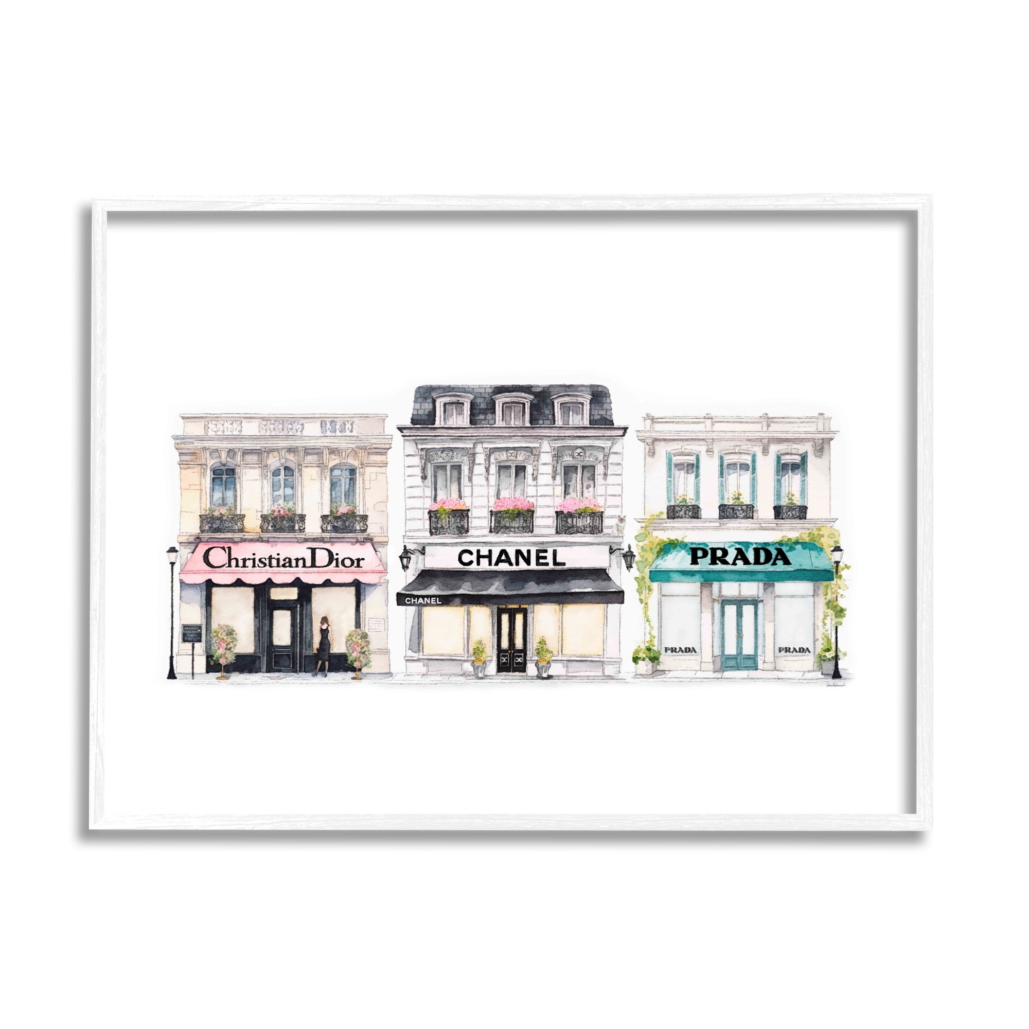 Stupell Industries Urban Fashion Storefronts Beauty & Fashion Painting White Framed Art Print Wall Art, 30 x 24