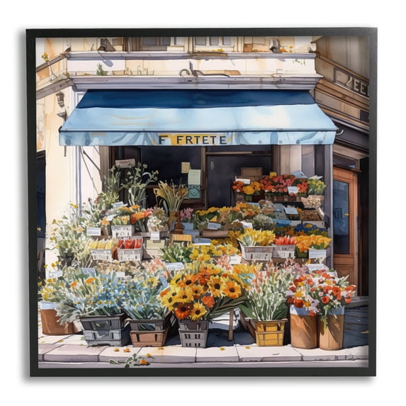 Stupell Industries Urban Flower Shop Botanical & Floral Painting Black Framed Art Print Wall Art, 12 x 12