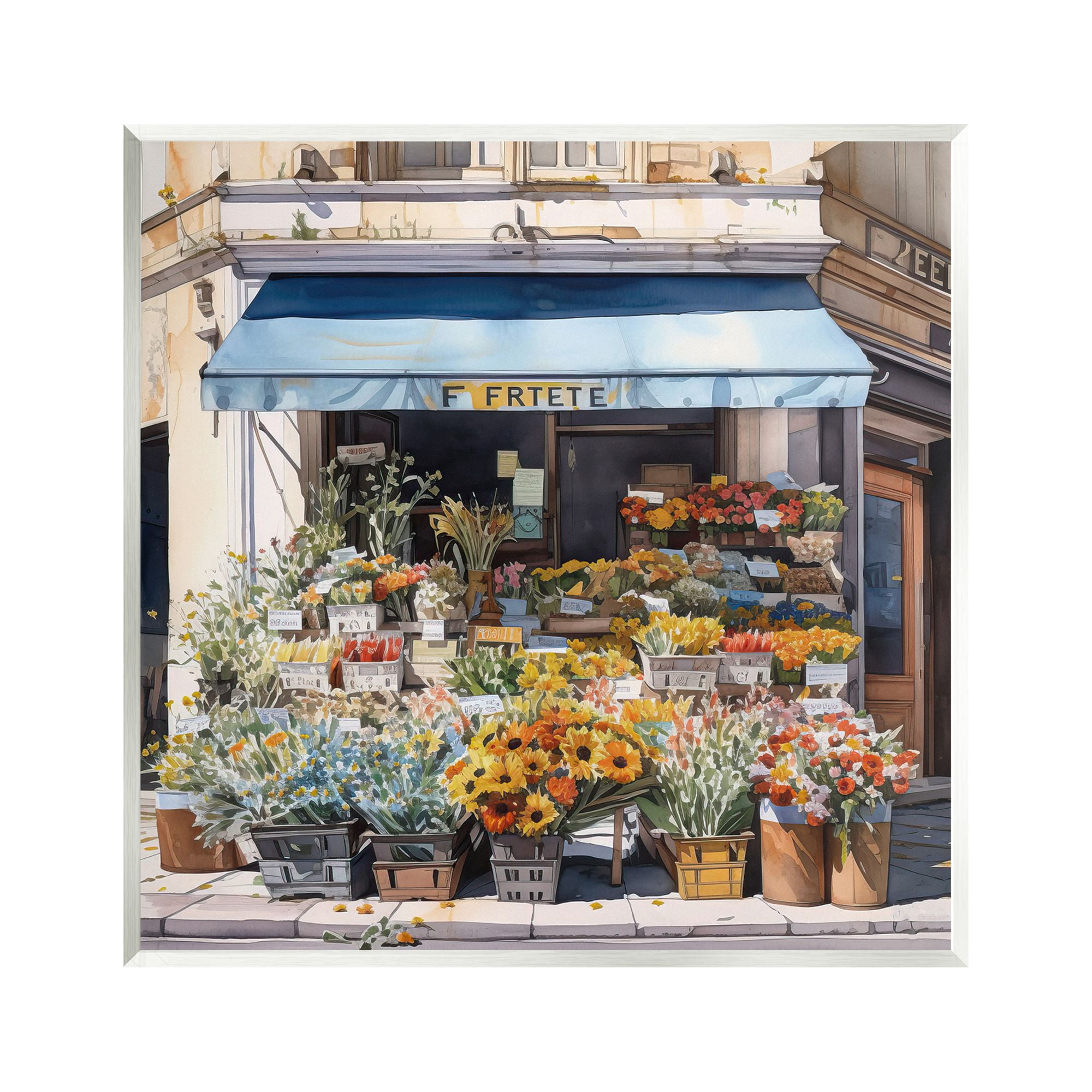 Stupell Industries Urban Flower Shop Botanical & Floral Painting Unframed Art Print Wall Art, 12 x 12