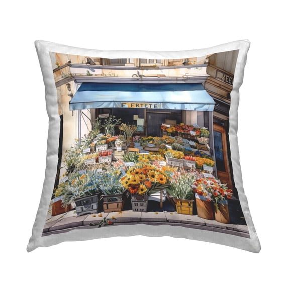 Stupell Industries Urban Flower Shop Square Decorative Printed Throw Pillow, 18 x 18