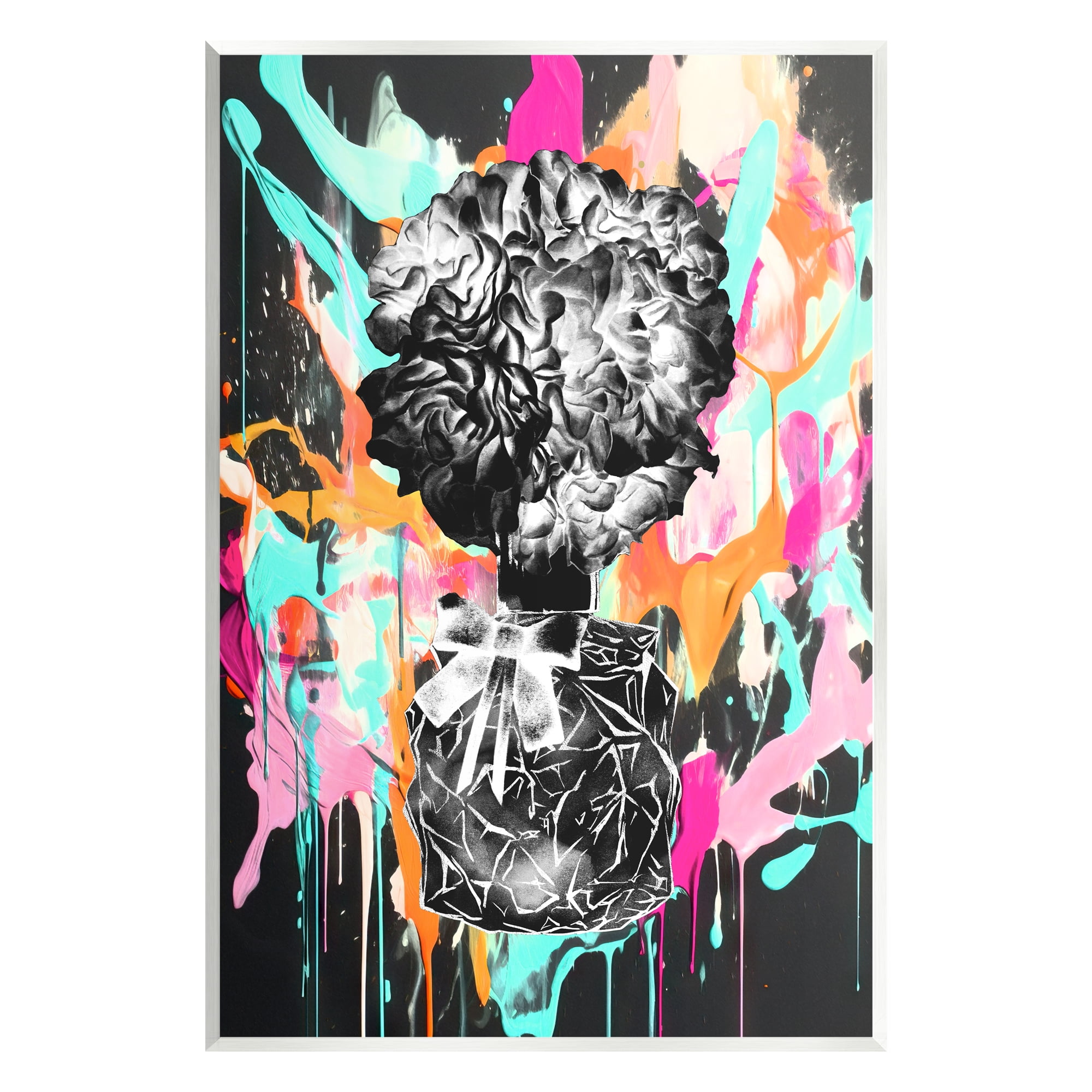 Stupell Industries Urban Flowers Graffiti Abstract Painting Unframed Art Print Wall Art, 13 x 19