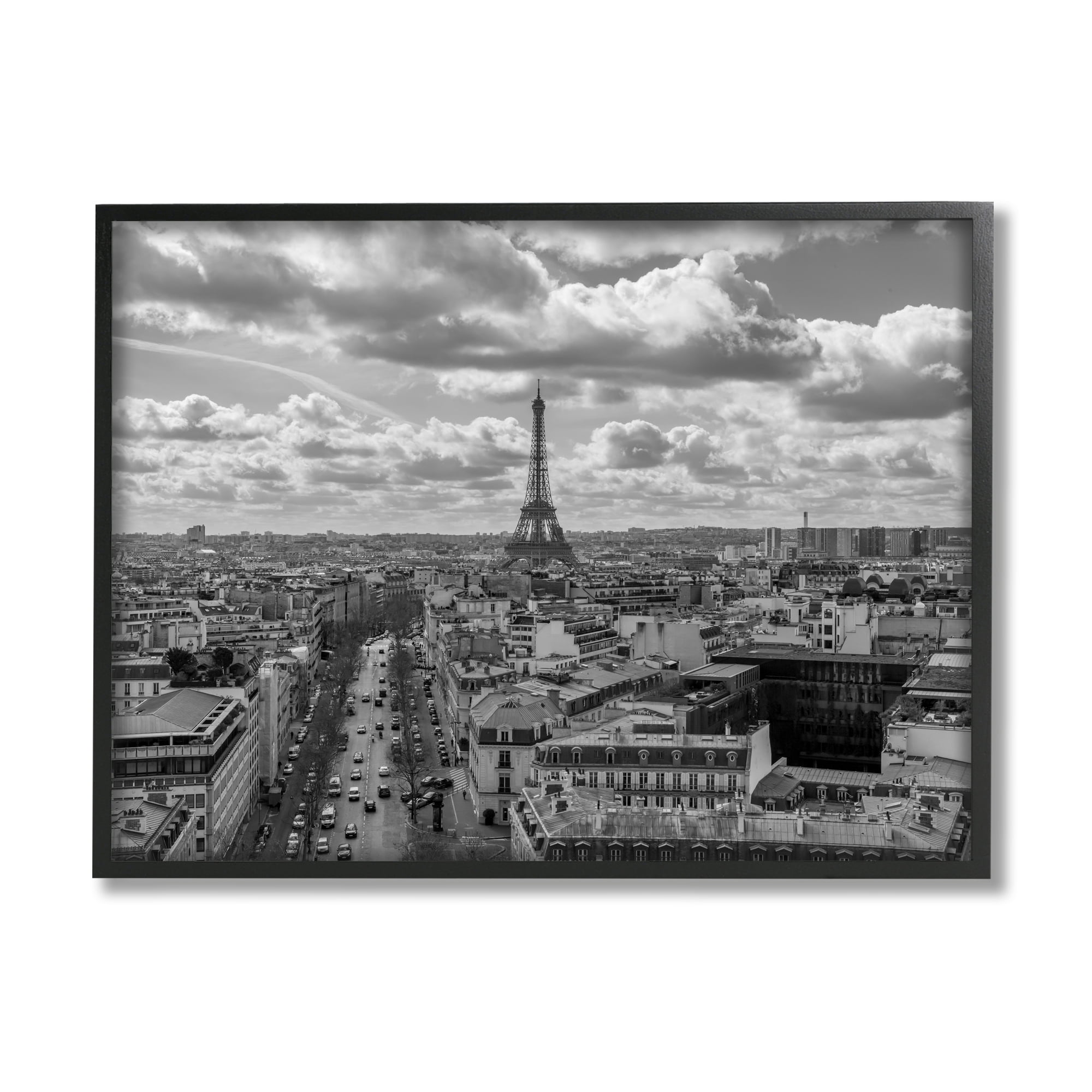 Stupell Industries Urban France Cityscape Travel & Places Photography Black Framed Art Print Wall Art, 14 x 11