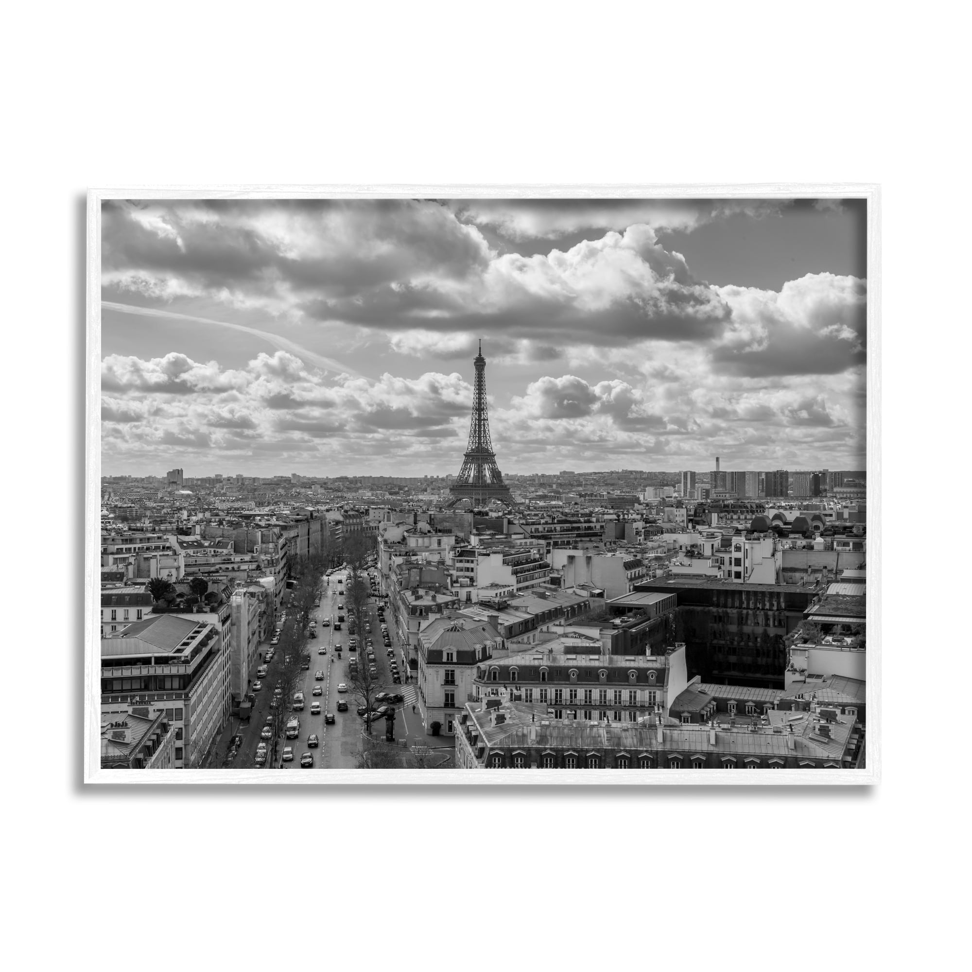 Stupell Industries Urban France Cityscape Travel & Places Photography White Framed Art Print Wall Art, 20 x 16