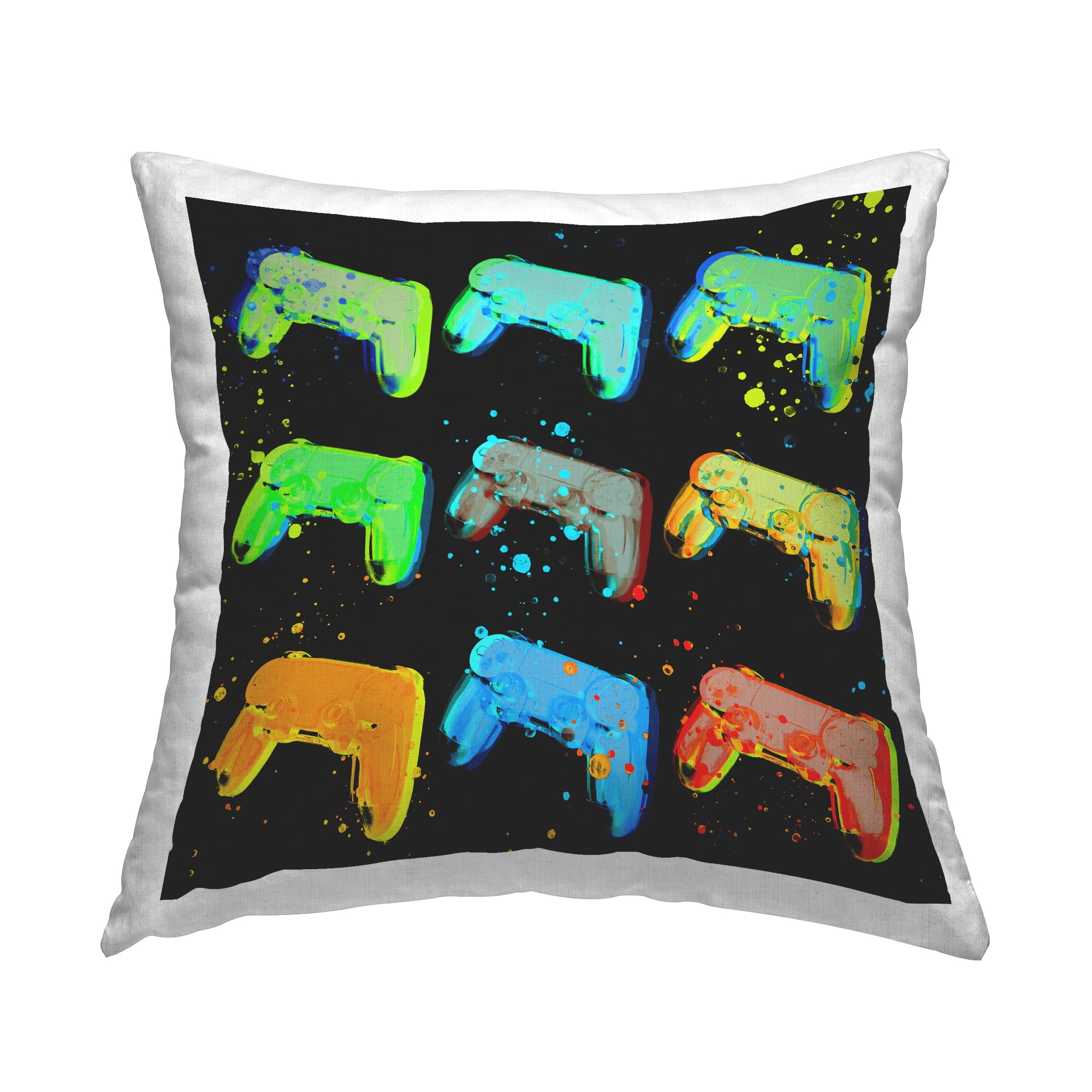 Stupell Industries Urban Game Controllers Street Style Design by Daphne Polselli Throw Pillow