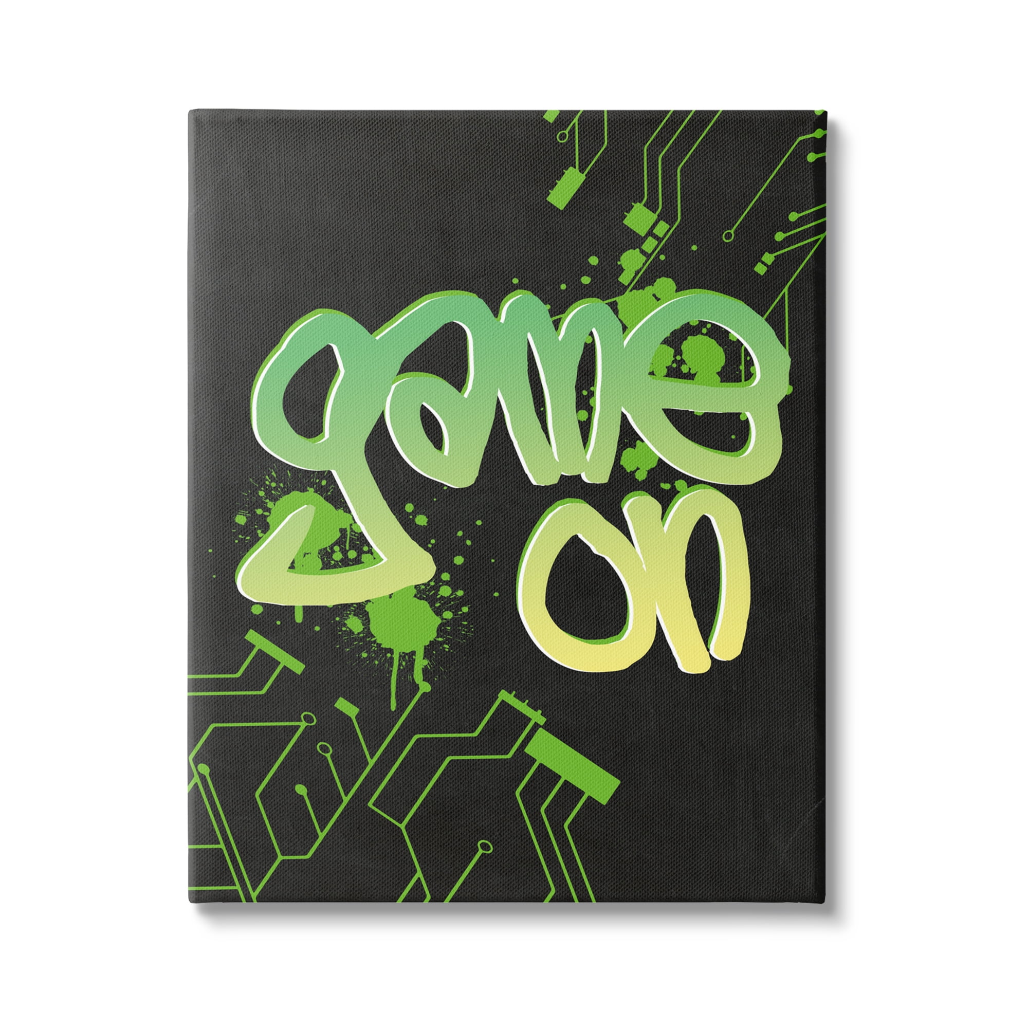Stupell Industries Urban Game On Abstraction Abstract Painting Gallery Wrapped Canvas Art Print Wall Art, 36 x 48