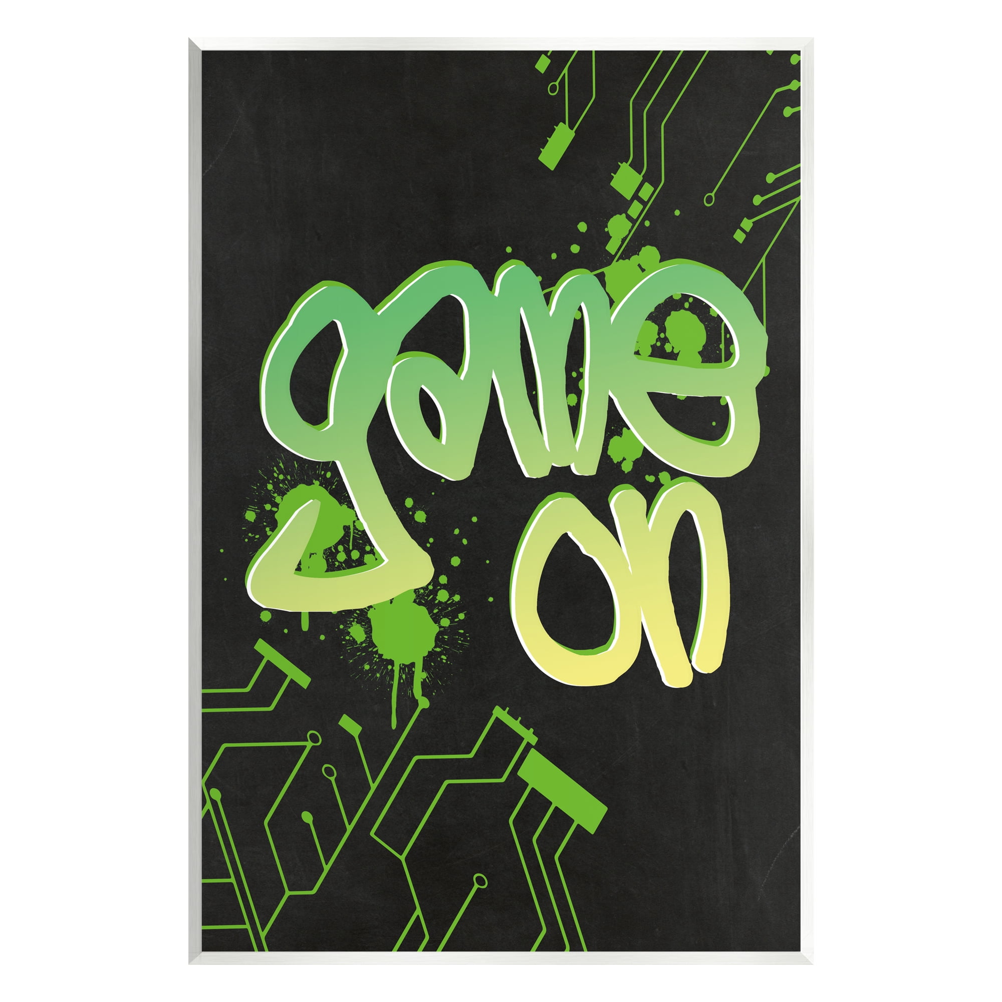 Stupell Industries Urban Game On Abstraction Abstract Painting Unframed Art Print Wall Art, 13 x 19