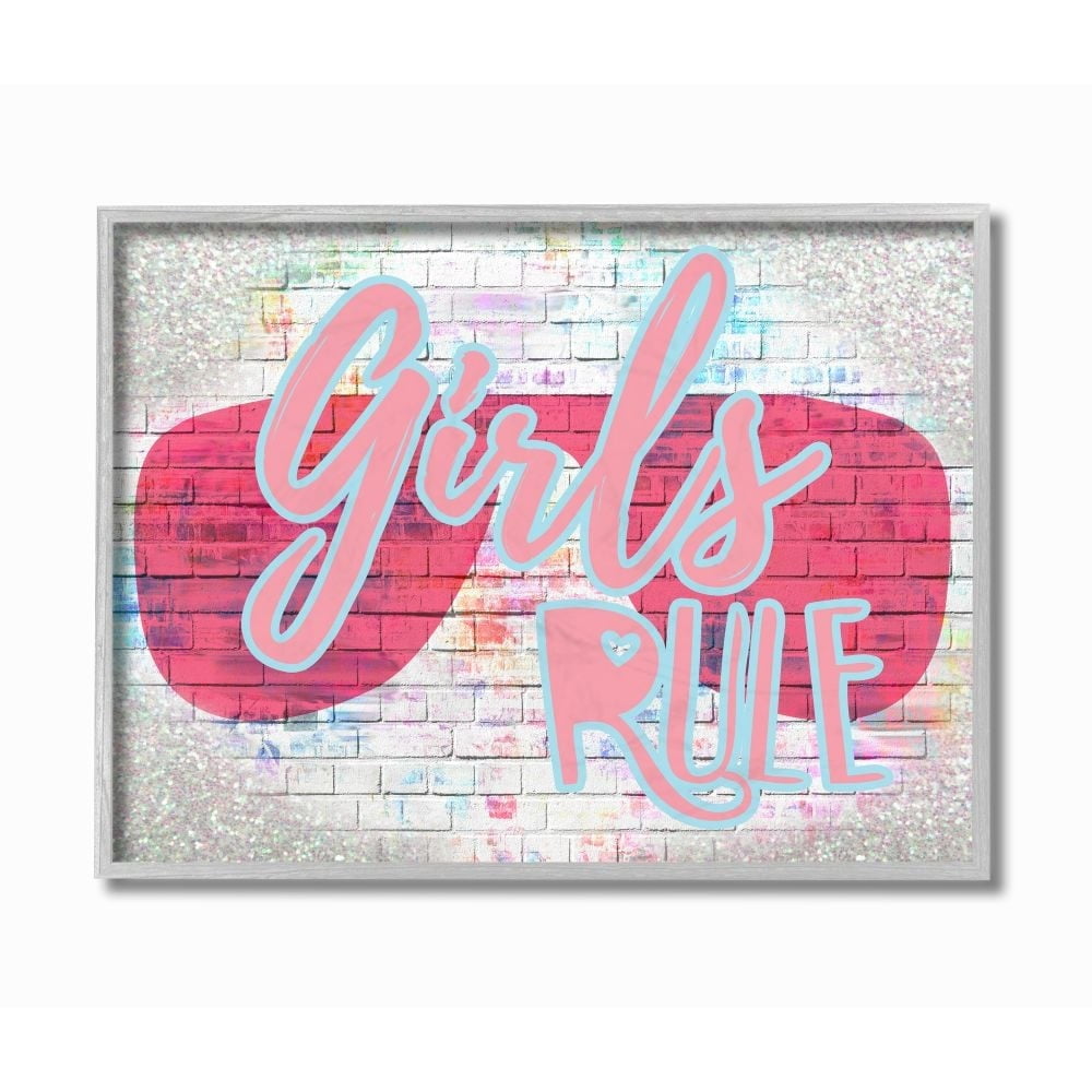 Stupell Industries Urban Glam 'Girls Rule' Phrase with Pink Shades Designed by Daphne Polselli