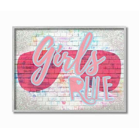 Stupell Industries Urban Glam 'Girls Rule' Phrase with Pink Shades Designed by Daphne Polselli