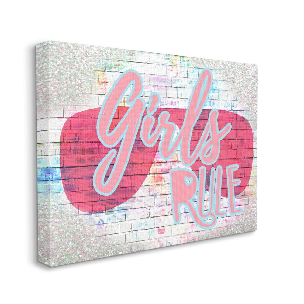 Stupell Industries Urban Glam 'Girls Rule' Phrase with Pink Shades Designed by Daphne Polselli