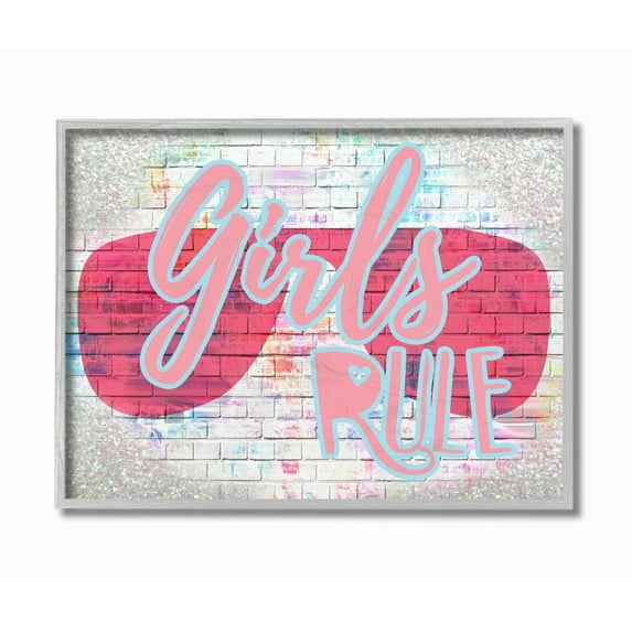 Stupell Industries Urban Glam 'Girls Rule' Phrase with Pink Shades Designed by Daphne Polselli