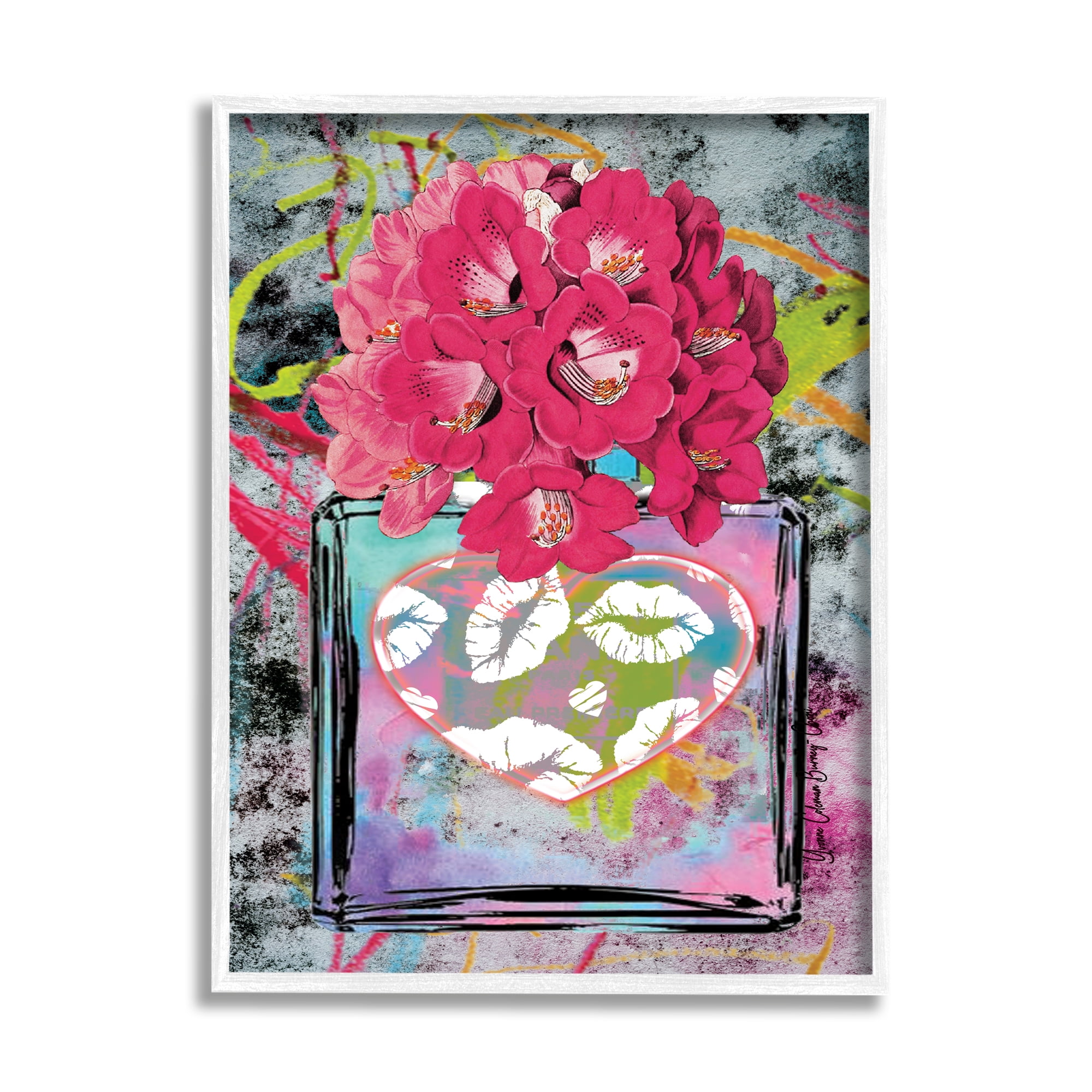 Stupell Industries Urban Glam Lily Bouquet Botanical & Floral Painting White Framed Art Print Wall Art, 24 x 30