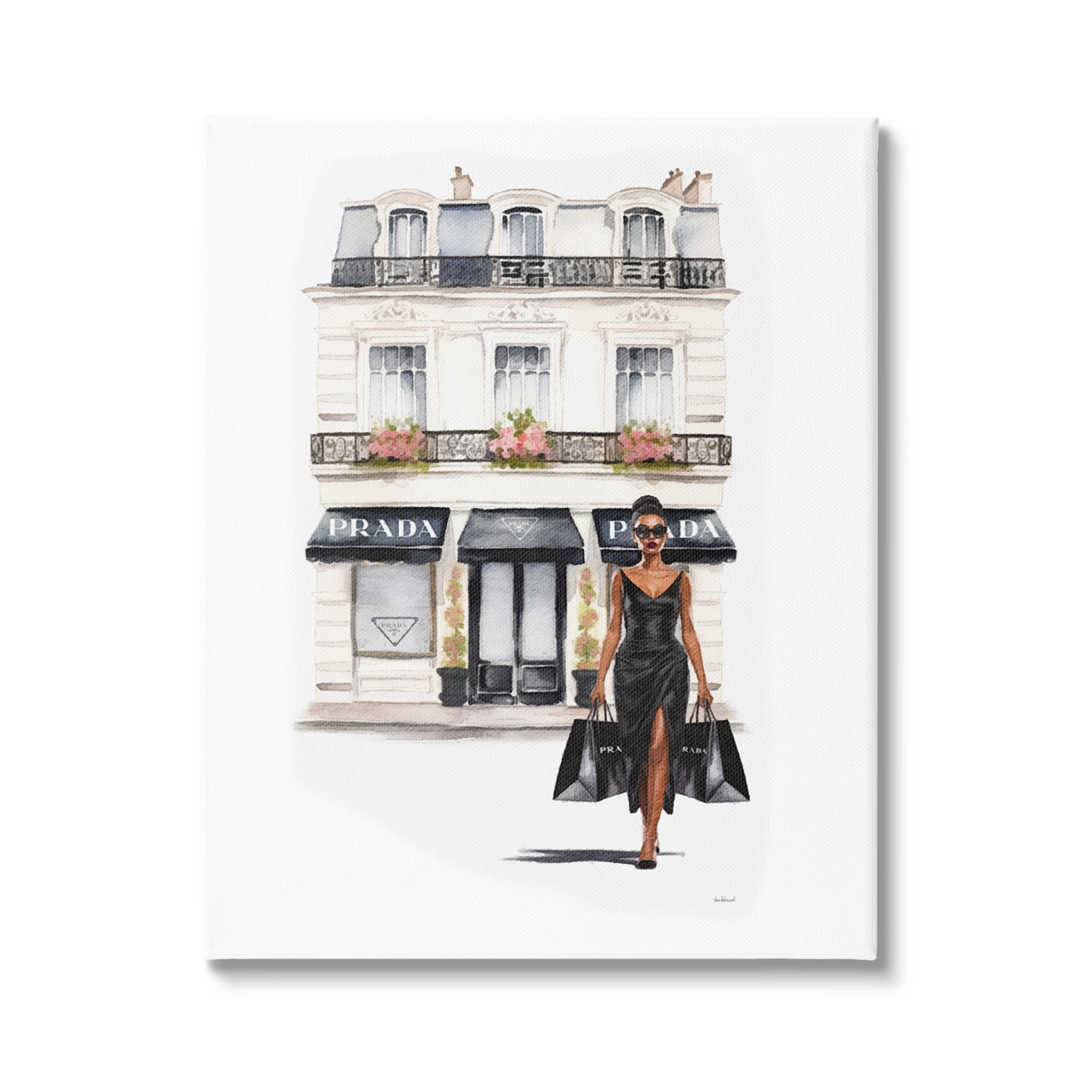 Stupell Industries Urban Glam Shopping Town & City Painting Gallery Wrapped Canvas Art Print Wall Art, 30 x 40