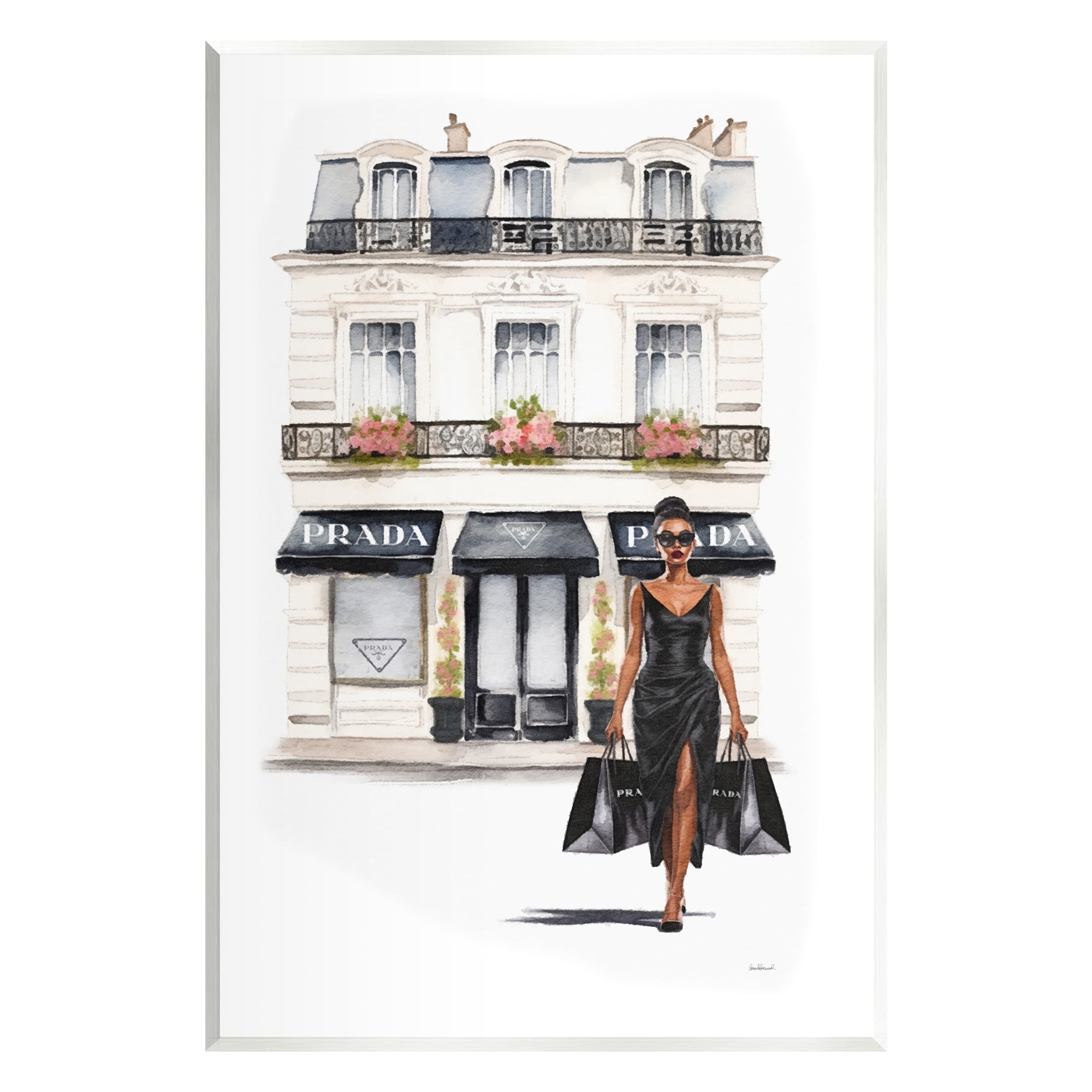 Stupell Industries Urban Glam Shopping Town & City Painting Unframed Art Print Wall Art, 10 x 15