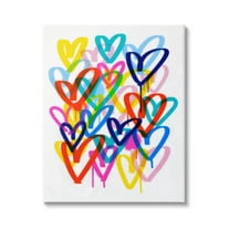 Stupell Industries Urban Graffiti Hearts Abstract Painting Gallery Wrapped Canvas Art Print Wall Art, 16 x 20