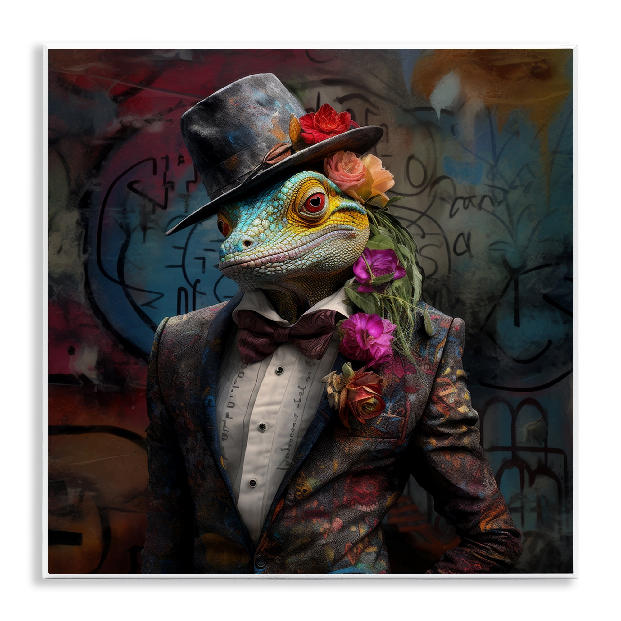 Stupell Industries Urban Graffiti Lizard Animals & Insects Painting Unframed Art Print Wall Art, 12 x 12