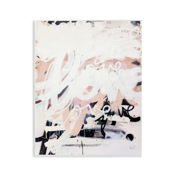 Stupell Industries Urban Graffiti Love Collage Text & Numbers Painting Unframed Art Print Wall Art, 11 x 14
