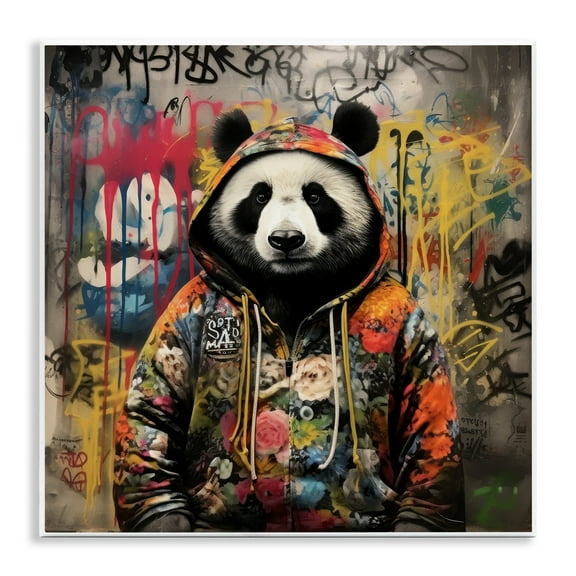 Stupell Industries Urban Graffiti Panda Animals & Insects Painting Unframed Art Print Wall Art, 12 x 12
