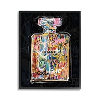 Stupell Industries Urban Graffiti Perfume Beauty & Fashion Painting Black Framed Art Print Wall Art, 11 x 14