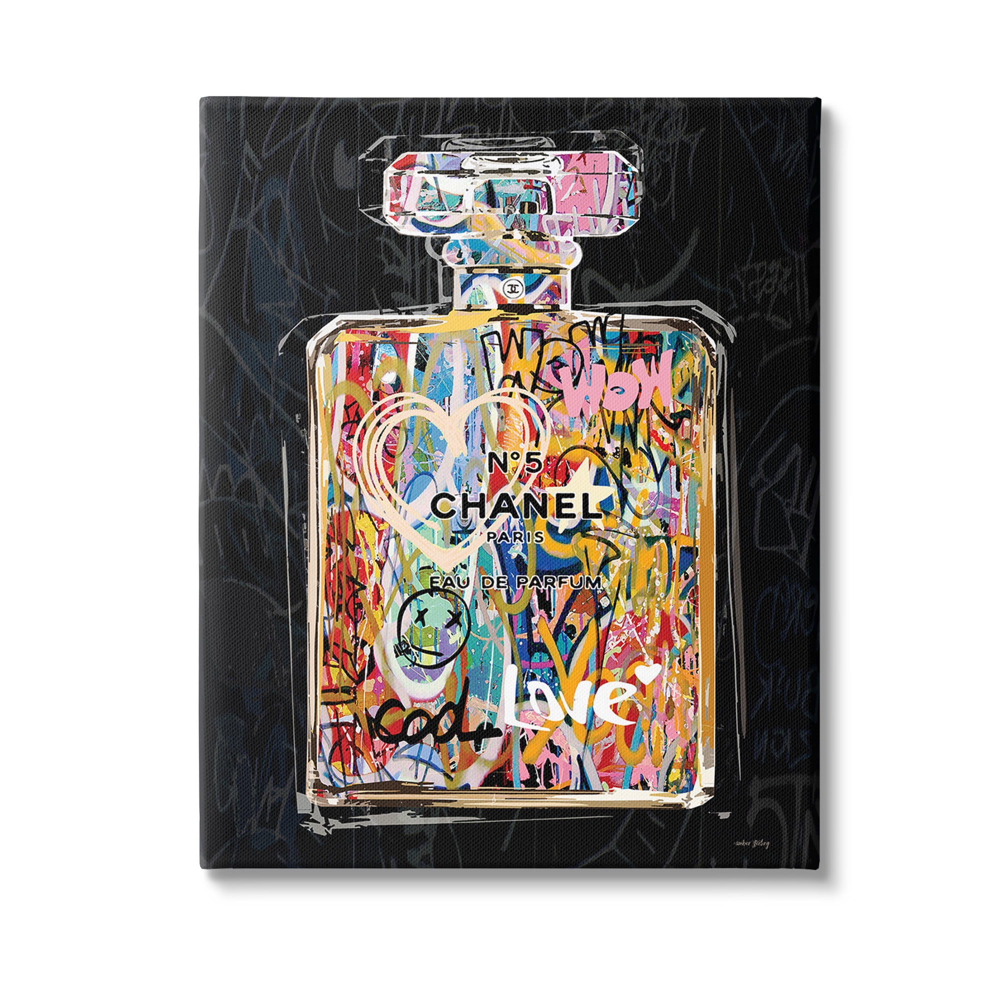Stupell Industries Urban Graffiti Perfume Beauty & Fashion Painting Gallery Wrapped Canvas Art Print Wall Art, 24 x 30