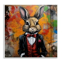 Stupell Industries Urban Graffiti Rabbit Animals & Insects Painting Unframed Art Print Wall Art, 12 x 12
