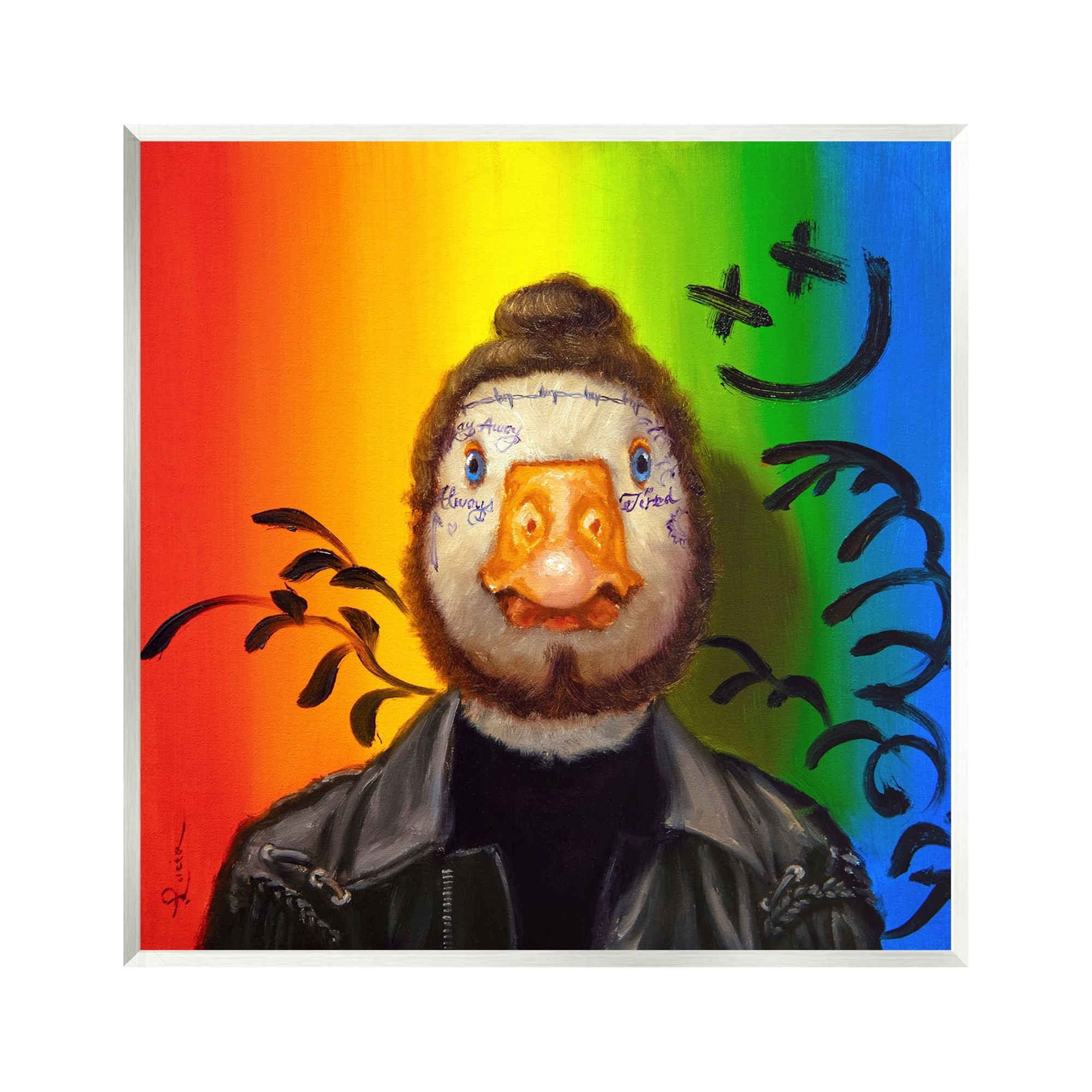 Stupell Industries Urban Hipster Duck Animals & Insects Painting Unframed Art Print Wall Art, 12 x 12