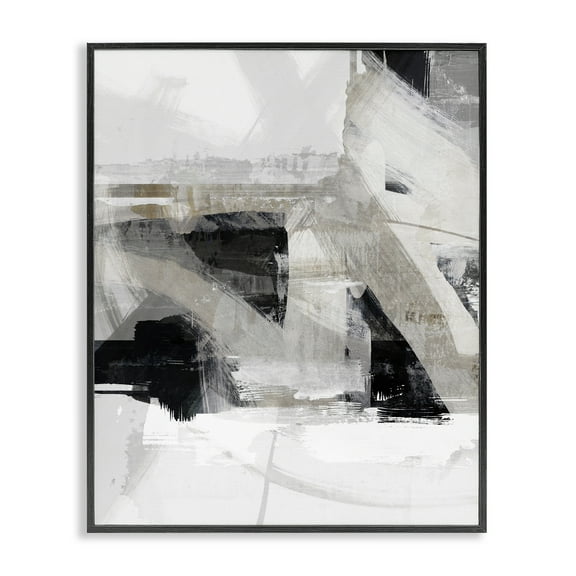 Stupell Industries Urban Industrial Complex Abstract Painting Black Framed Art Print Wall Art, 11 x 14