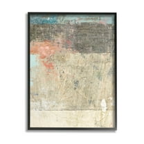 Stupell Industries Urban Layered Abstract Collage Painting Black Framed Art Print Wall Art, Design by Suzanne Nicoll
