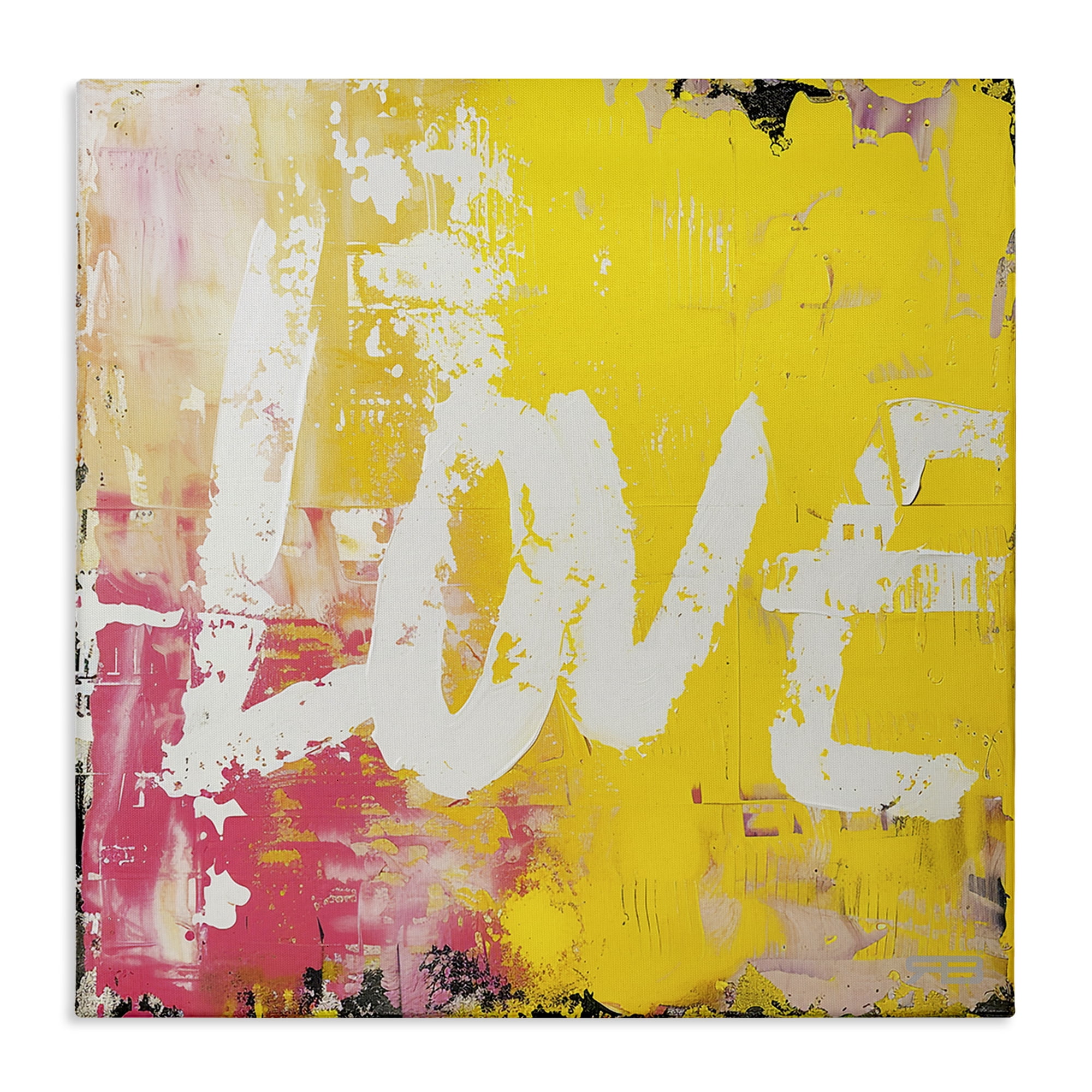 Stupell Industries Urban Love Paint Style Abstract Painting Wrapped Canvas Art Print Wall Art, 24 x 24