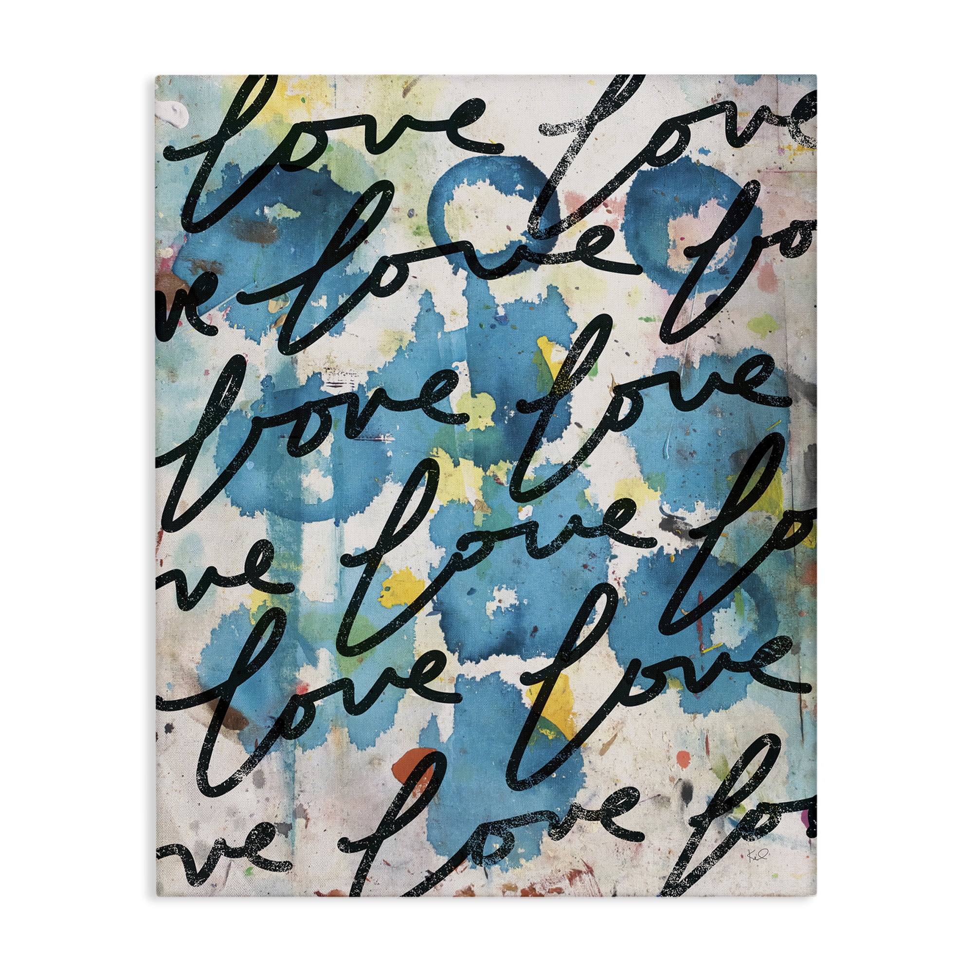 Stupell Industries Urban Love Pattern Typography Painting Gallery Wrapped Canvas Art Print Wall Art, 30 x 40