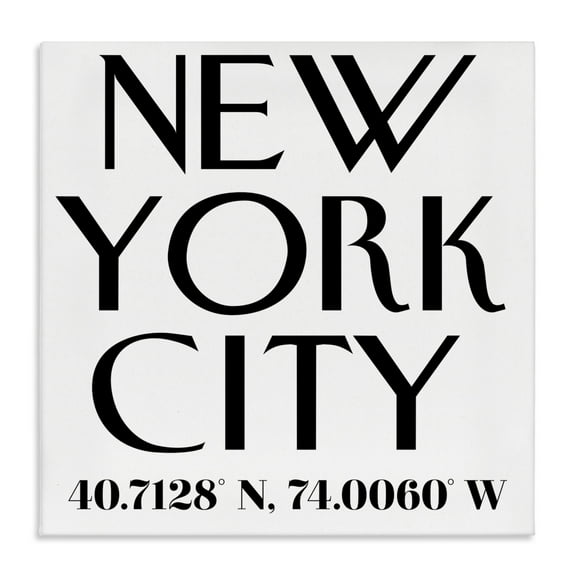 Stupell Industries Urban NYC Coordinates Canvas Wall Art design by Annabelle Hall, 17 x 17