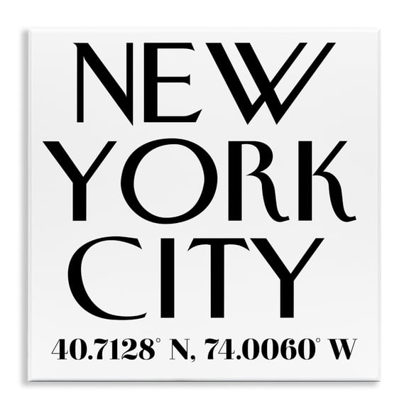 Stupell Industries Urban NYC Coordinates Wall Plaque Art design by Annabelle Hall, 12 x 12