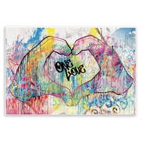 Stupell Industries Urban One Love Heart Symbol Typography Painting Unframed Art Print Wall Art, 15 x 10