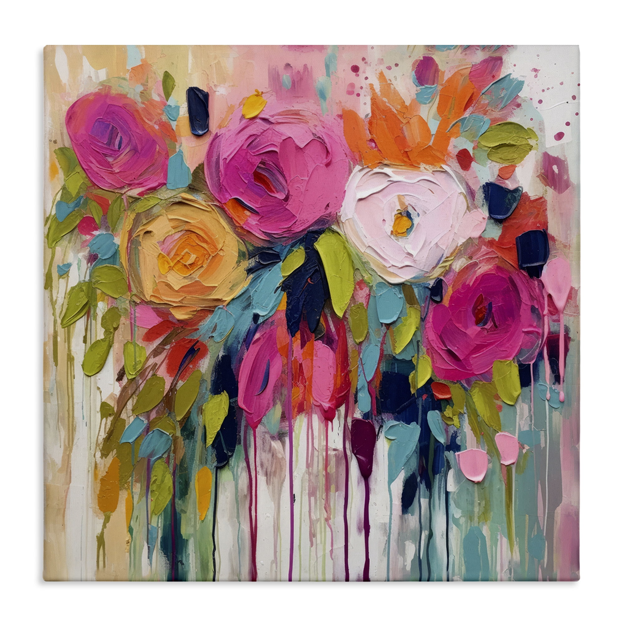 Stupell Industries Urban Paint Bouquet Botanical & Floral Painting Gallery Wrapped Canvas Art Print Wall Art, 24 x 24