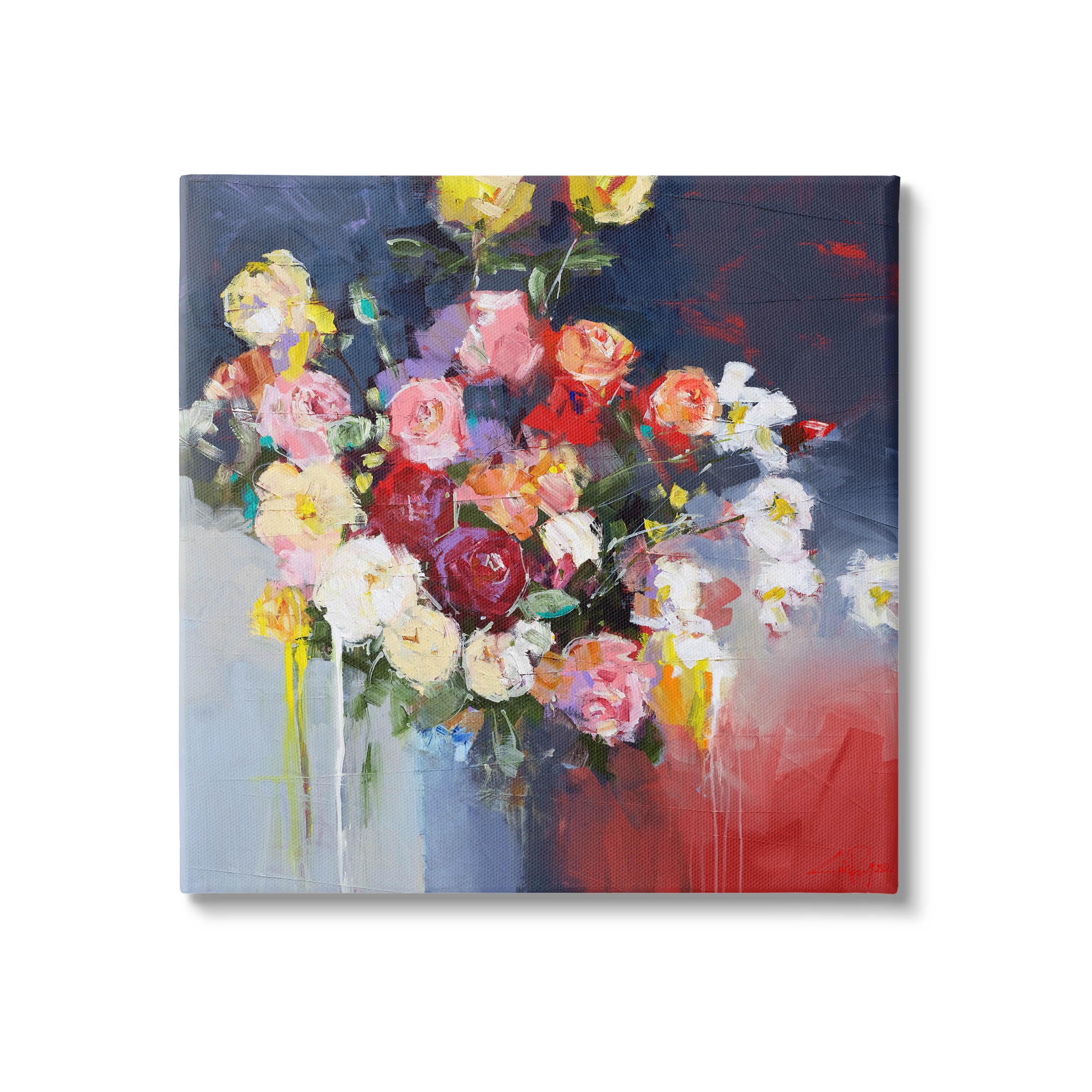 Stupell Industries Urban Paint Drip Flower Arrangement Painting Gallery Wrapped Canvas Print Wall Art, Design by Craig Trewin Penny
