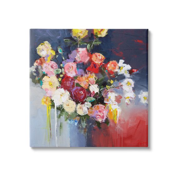 Stupell Industries Urban Paint Drip Flower Arrangement Painting Gallery Wrapped Canvas Print Wall Art, Design by Craig Trewin Penny