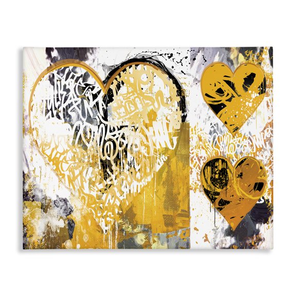 Stupell Industries Industrial Urban Paint Drip Graffiti Heart Shape Canvas Art, 20 x 16, by Porter Hastings