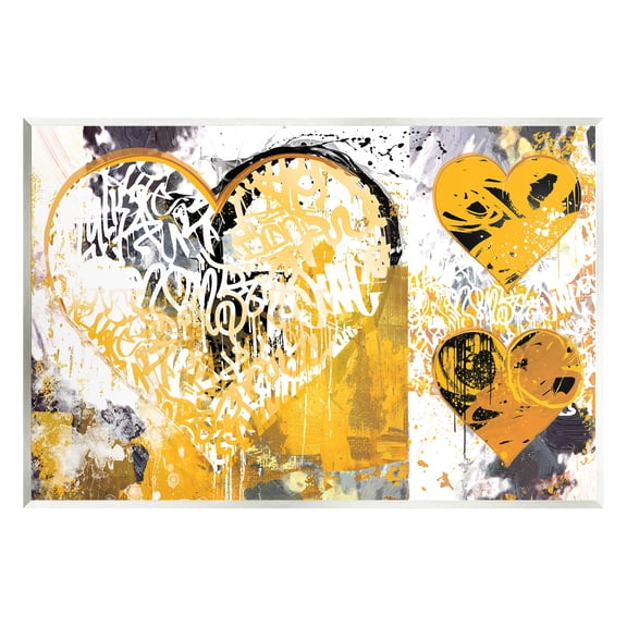 Stupell Industries Urban Paint Drip Graffiti Heart Shape Graphic Art Unframed Art Print Wall Art, Design by Porter Hastings