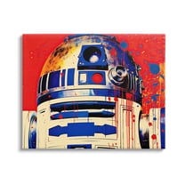 Stupell Industries Urban Paint Splatter Robot Fairy Tales & Fantasy Painting Gallery Wrapped Canvas Art Print Wall Art, 20 x 16