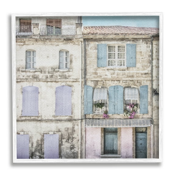 Stupell Industries Urban Pastel Buildings Travel & Places Painting White Framed Art Print Wall Art, 17 x 17