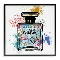 Stupell Industries Urban Patterned Perfume Fashion Painting Black Framed Art Print Wall Art, 12 x 12