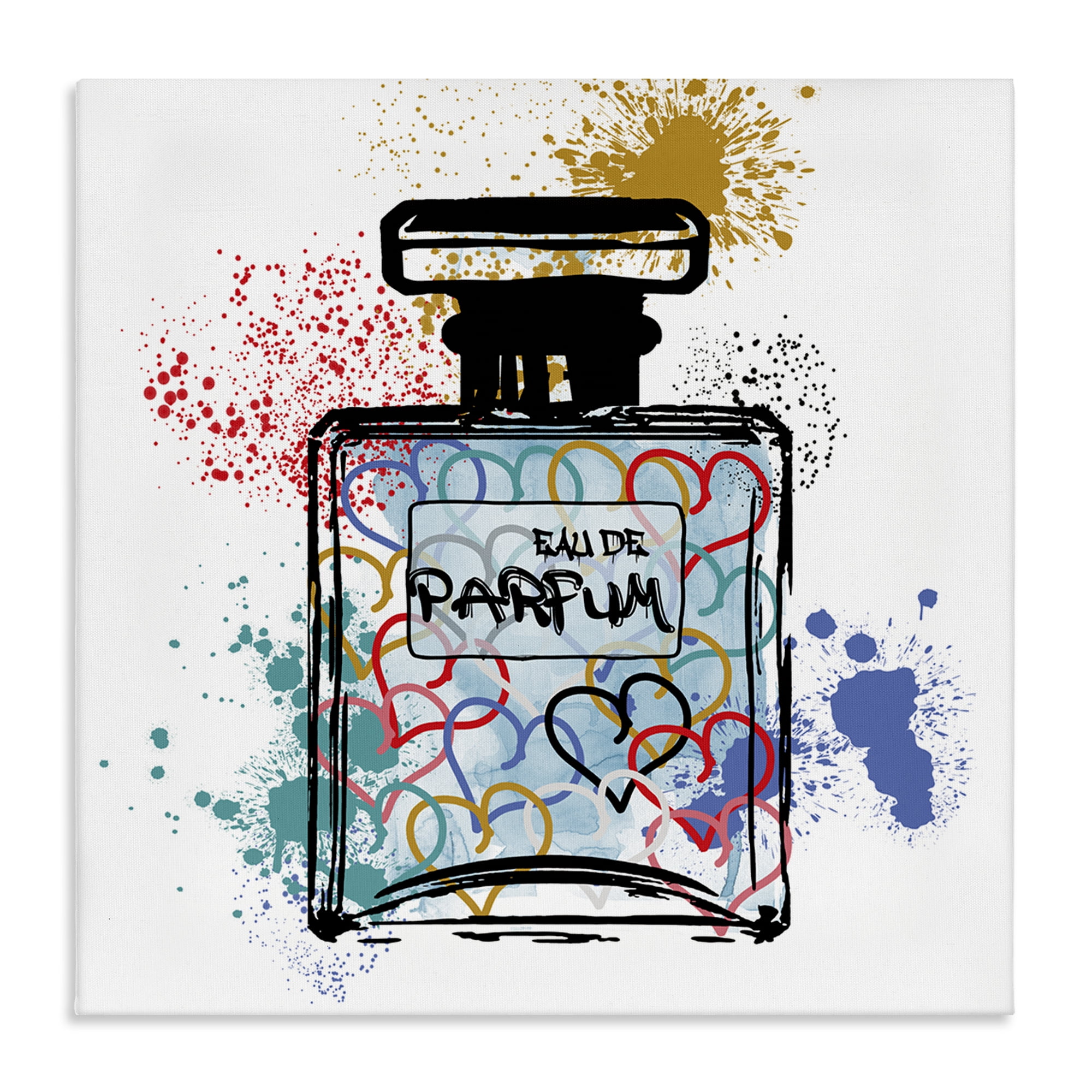 Stupell Industries Urban Patterned Perfume Fashion Painting Wrapped Canvas Art Print Wall Art, 17 x 17
